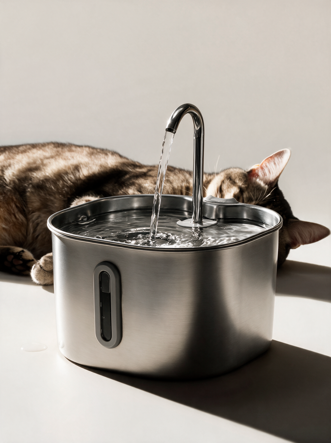 Pawqua™ 2.2L Stainless Steel Fountain + 2-Month Filter Kit
